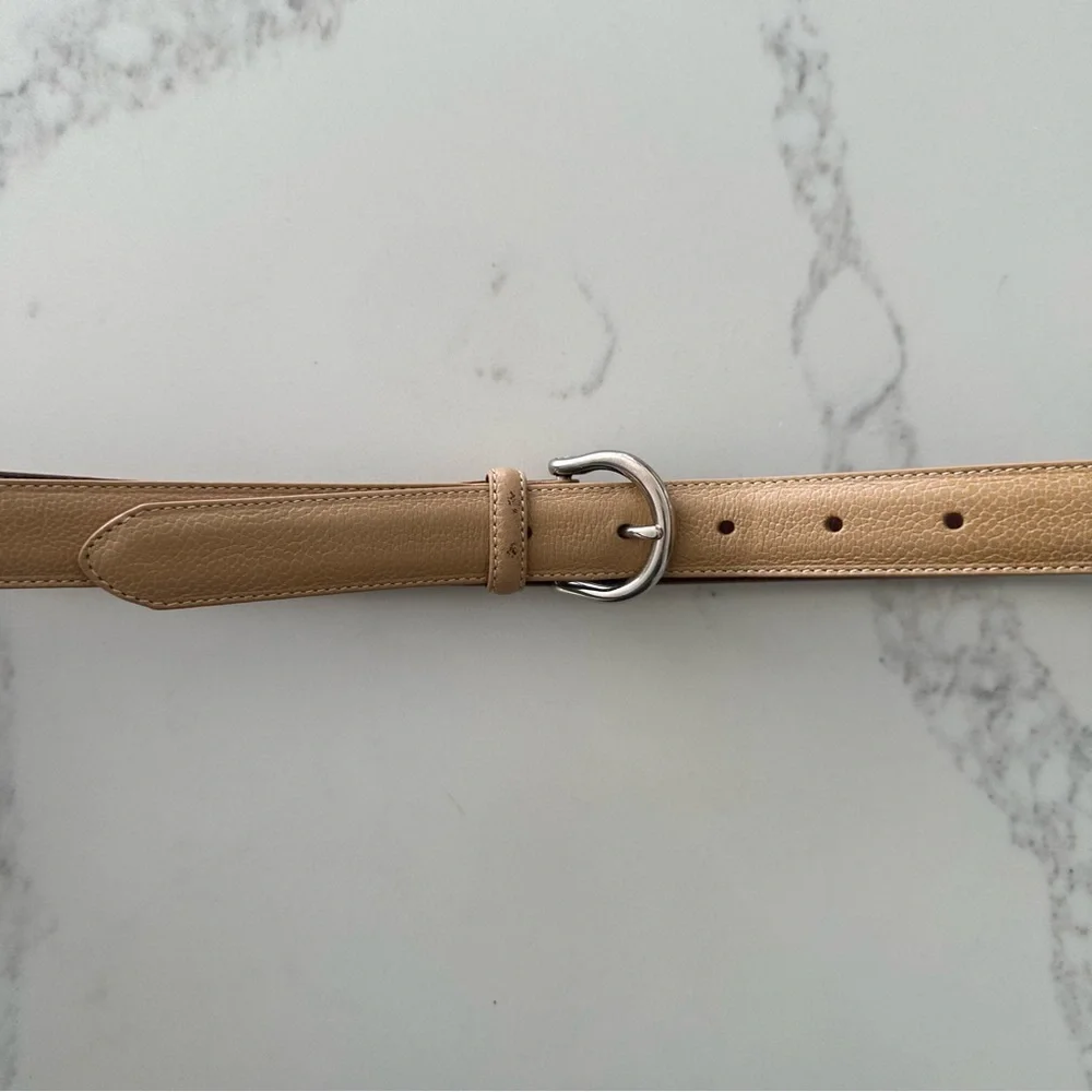 Vintage Coach Calfskin Belt Style 8567 in Tan with Silver Tone Buckle Size Large